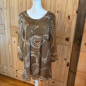 Tyler Boe Tan Paisley Tunic